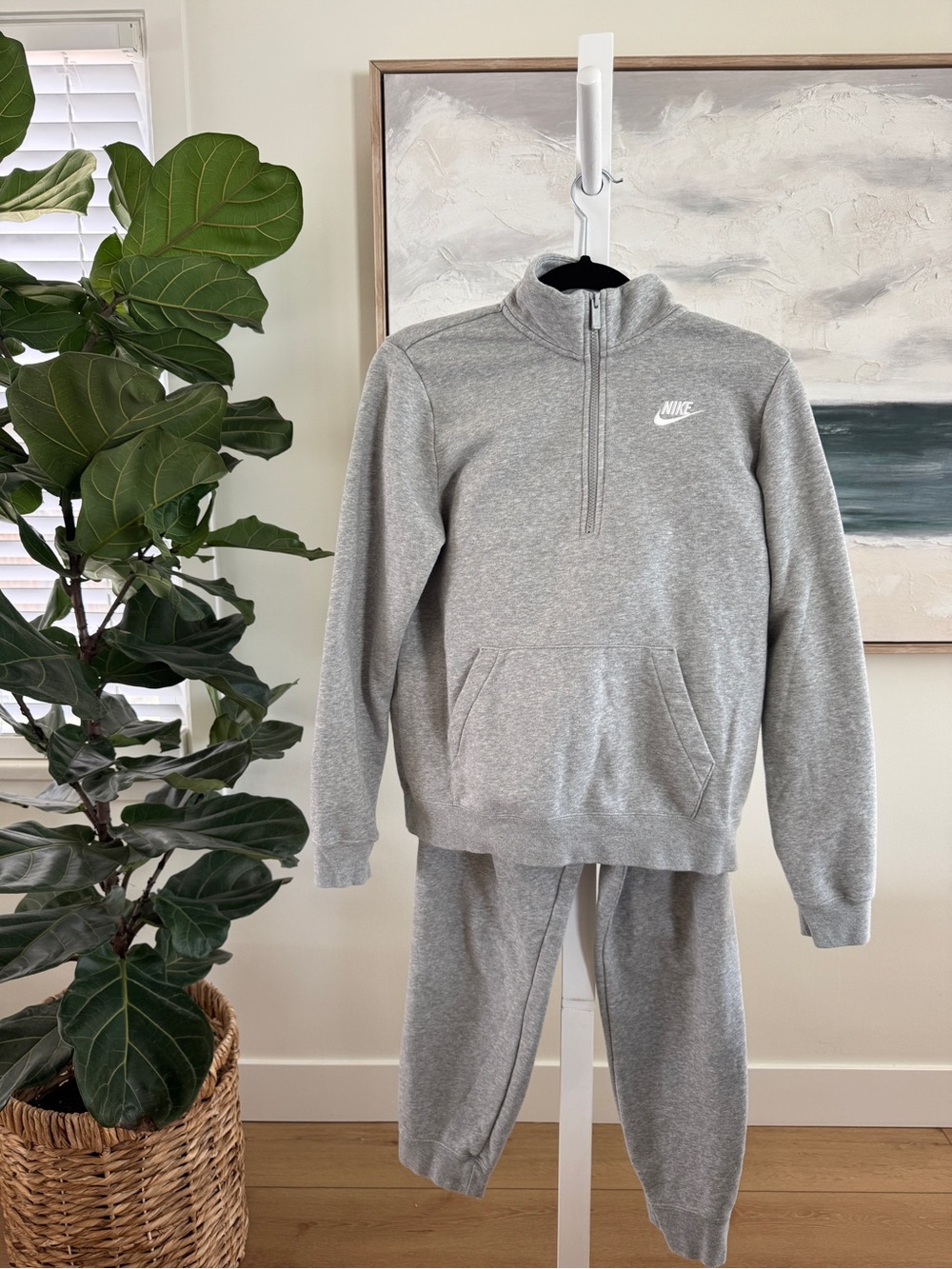 Nike sweatsuit, 1/4 zip top + joggers